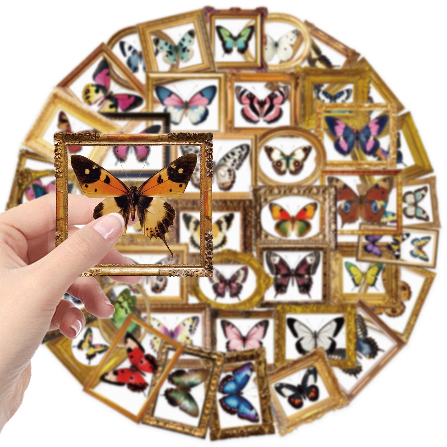 52pcs Vintage Butterfly Stickers Pack – Waterproof for Journal, Laptop & Guitar – Kawaii Stickers Kawaii Stickers