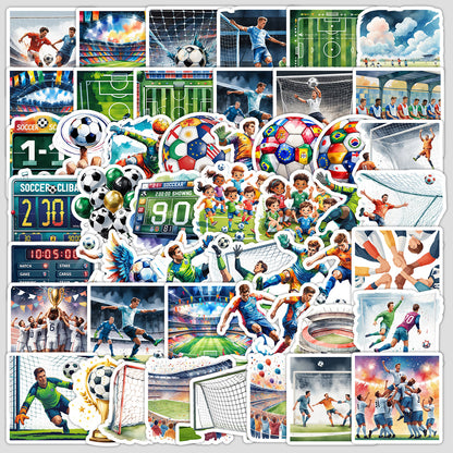 Football Stickers – 50Pcs Sport Designs – High-Definition Waterproof PVC – For Water Bottles, Laptops, Skateboards, Suitcases, Phones – Kawaii Stickers Kawaii Stickers