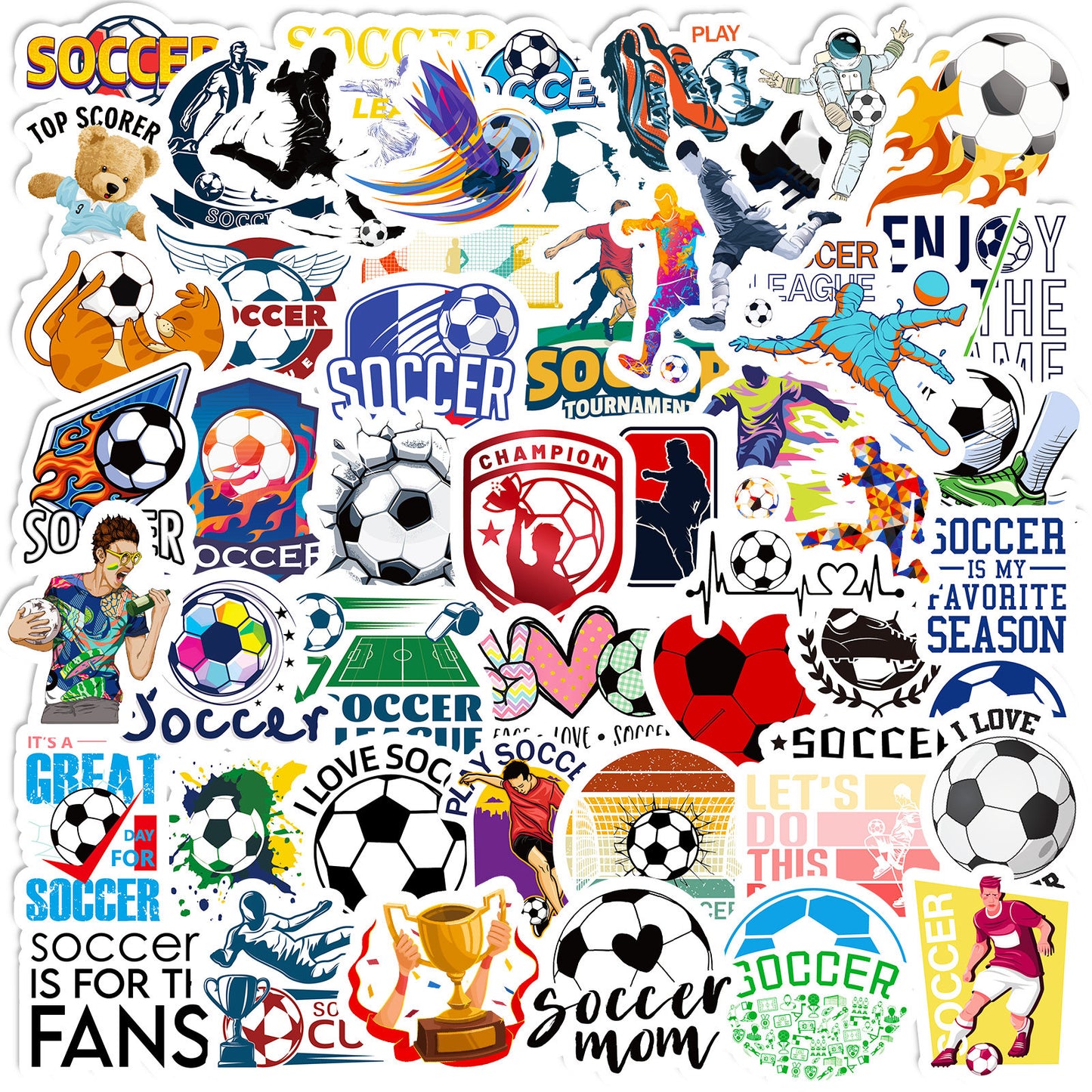 ⚽Football Stickers – 50PCS World Cup Stars Waterproof Laptop, Water Bottle & Phone Decals 2025 🎨✨ Kawaii Stickers