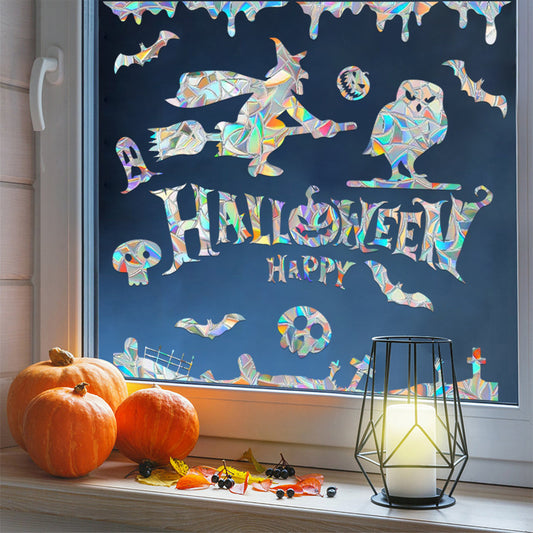 Halloween Stickers – Holographic Bat Suncatcher PVC Decals 🦇