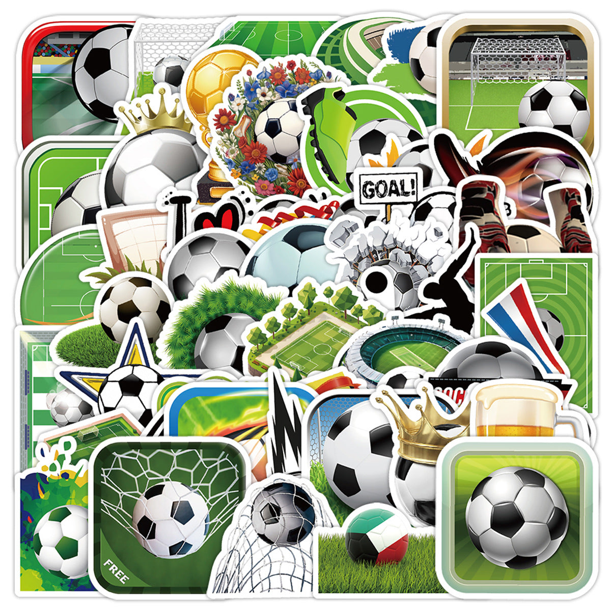 ⚽ 50pcs Creative Football Graffiti Stickers – Fun Sports Vibes Everywhere! 🎉 Kawaii Stickers
