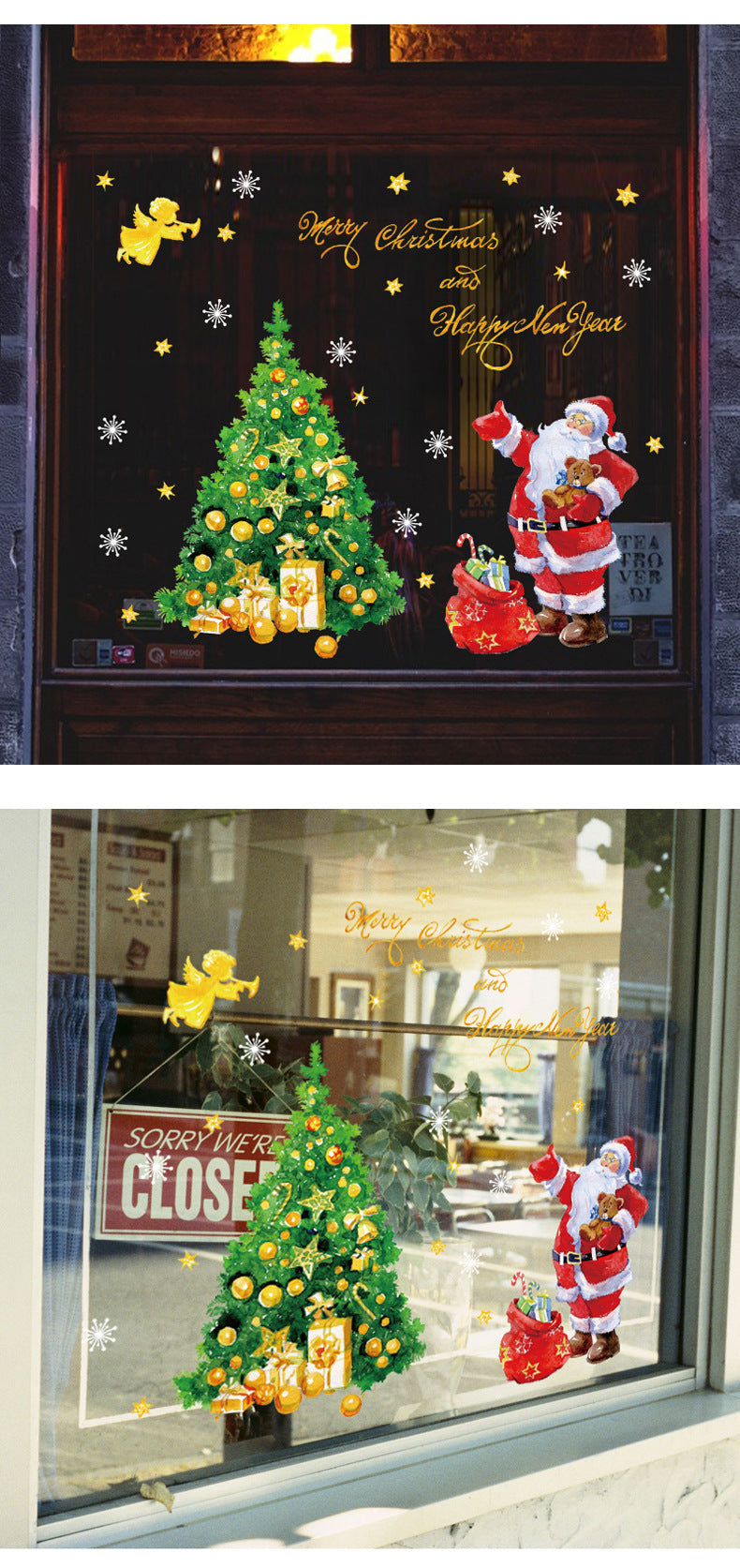 Christmas Tree Stickers for Holiday Window Decor