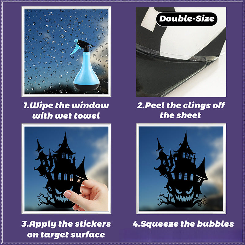 Spooktacular Halloween Window Stickers – Double-Sided Static Cling Décor for Glass Doors & Windows 👻🕷️ Kawaii Stickers