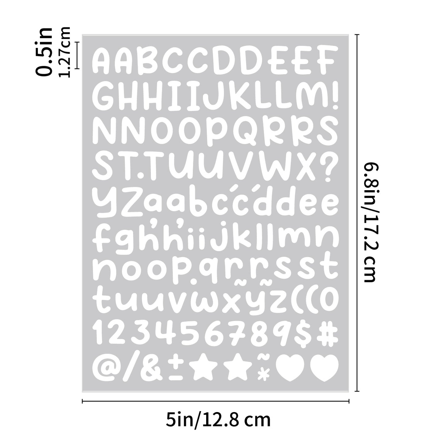 10PCS 0.5 Inch English Alphabet Stickers Small Size Decorative Scrapbook Letter Stickers Waterproof Stickers 0.5inch -White(P244) Kawaii Stickers