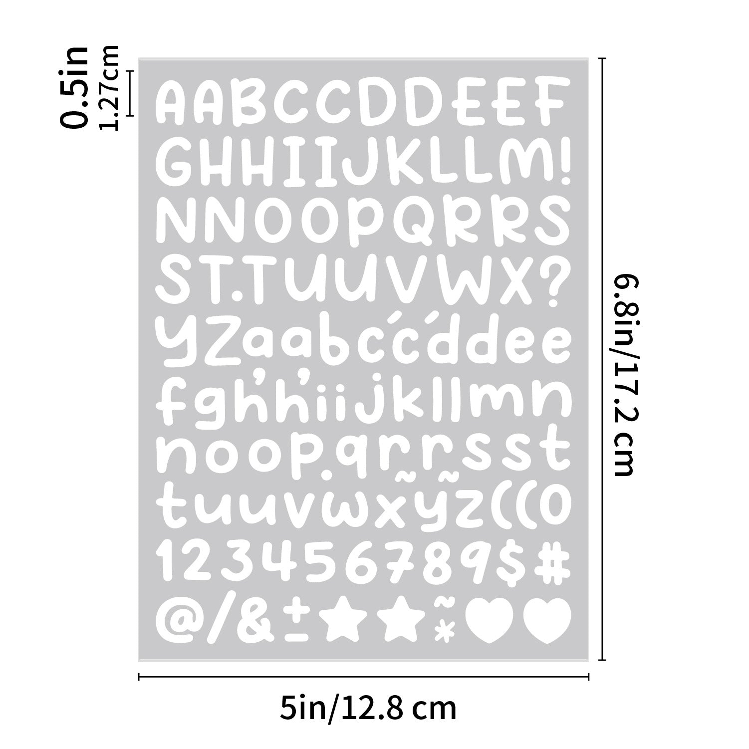 10PCS 0.5 Inch English Alphabet Stickers Small Size Decorative Scrapbook Letter Stickers Waterproof Stickers 0.5inch -White(P244) Kawaii Stickers