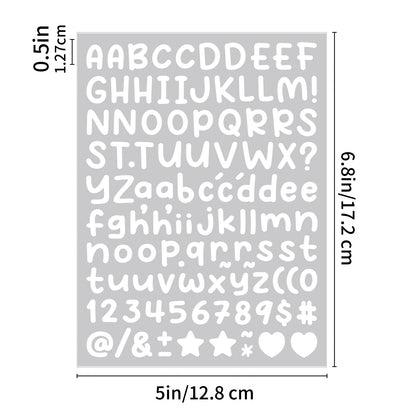 10PCS 0.5 Inch English Alphabet Stickers Small Size Decorative Scrapbook Letter Stickers Waterproof Stickers 0.5inch -White(P244) Kawaii Stickers