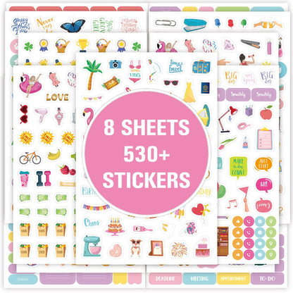 530pcs Daily Planner Stickers