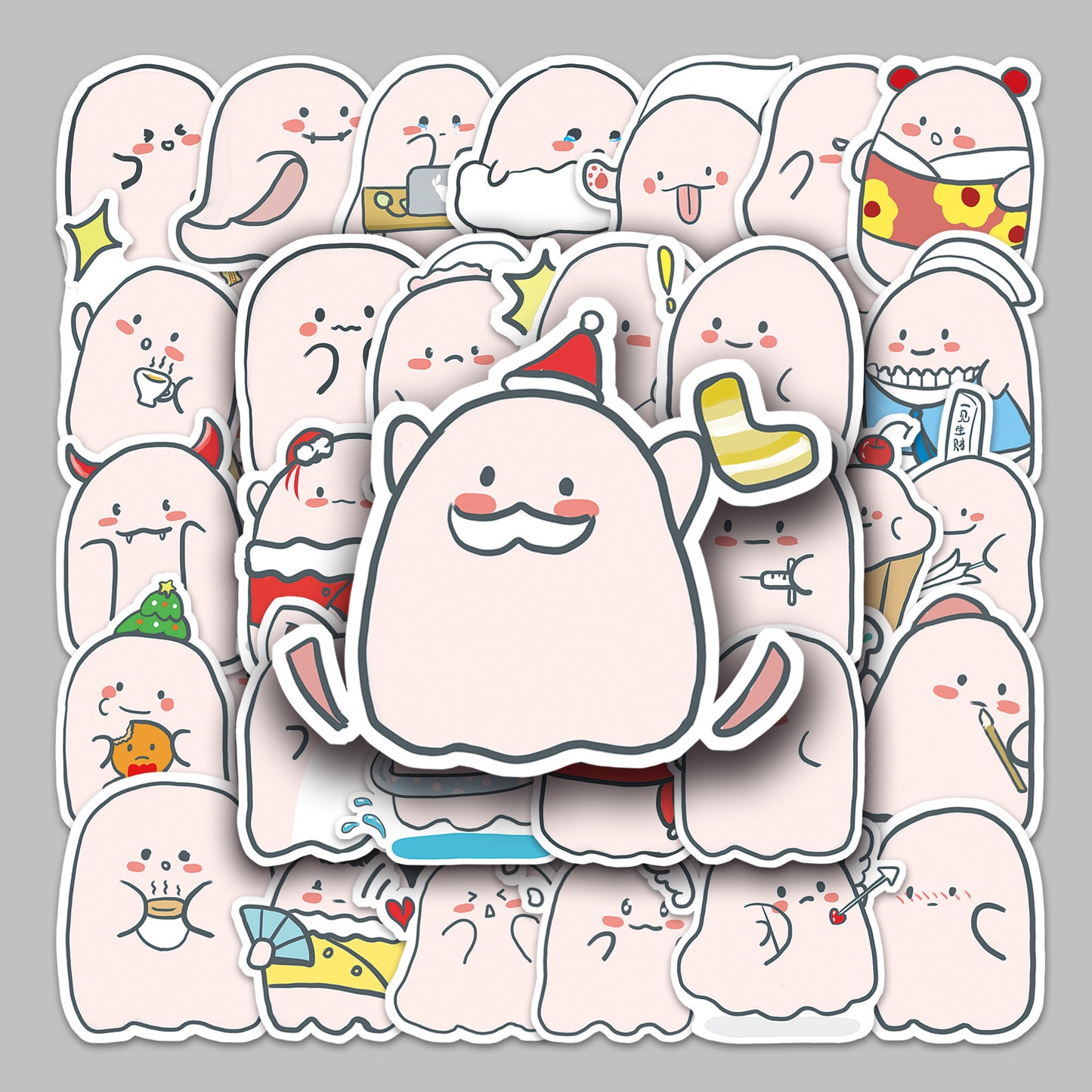 Halloween Stickers  Cute Ghost Graffiti Halloween Sticker (50pcs)