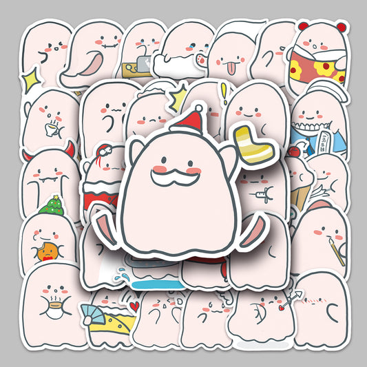 Halloween Stickers  Cute Ghost Graffiti Halloween Sticker (50pcs)