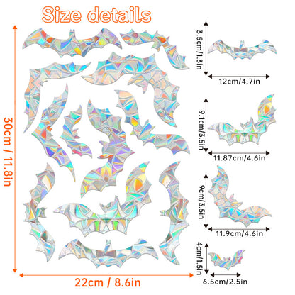 Halloween Stickers – Holographic Bat Suncatcher PVC Decals 🦇