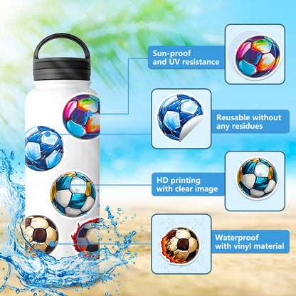 Football Stickers – 50Pcs– For Water Bottles, Laptops, Skateboards, Suitcases, Phones – Kawaii Stickers Kawaii Stickers