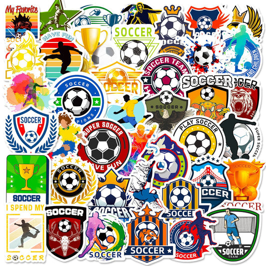 Football Stickers – 50Pcs Sport Designs – High-Definition Waterproof PVC – For Water Bottles, Laptops, Skateboards, Suitcases, Phones – Kawaii Stickers Kawaii Stickers