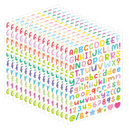 10PCS 0.5 Inch English Alphabet Stickers Small Size Decorative Scrapbook Letter Stickers Waterproof Stickers Kawaii Stickers