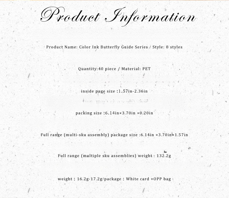 40PCS Butterfly Sticker Book – White Ink & Color Ink Botanical Collection – Scrapbook & Journal Vinyl Decals Kawaii Stickers