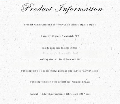 40PCS Butterfly Sticker Book – White Ink & Color Ink Botanical Collection – Scrapbook & Journal Vinyl Decals Kawaii Stickers