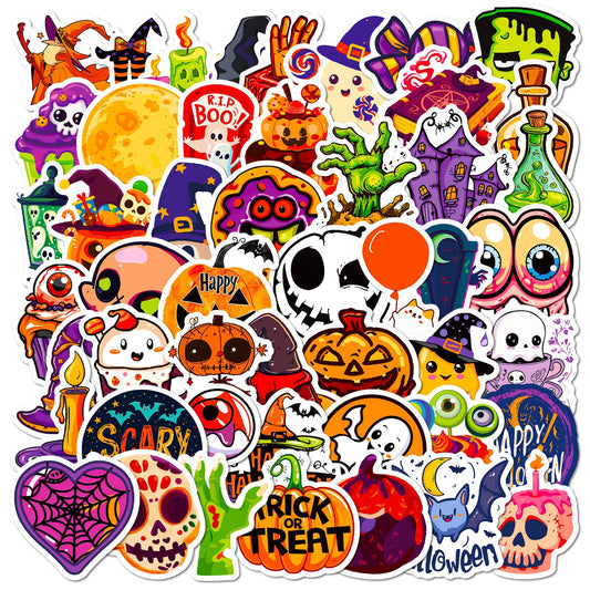 Halloween Stickers – 50pcs Green Hand & Spooky DIY Halloween Stickers