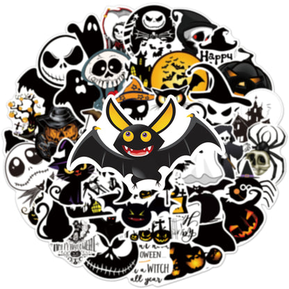 Halloween Stickers Black Ghost Graffiti Halloween Sticker Pack 50pcs