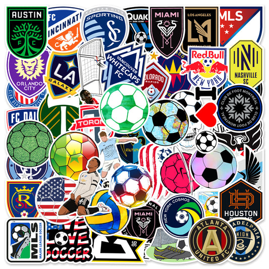 ⚽ 50PCS Graffiti Football Stickers – Sporty Waterproof Pack 🎉 Kawaii Stickers