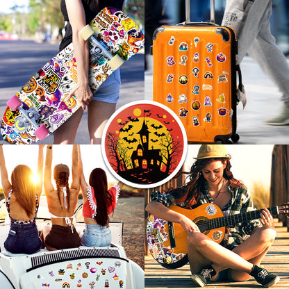 🎃👻 50 Pcs Halloween Stickers – Spooky Trick or Treat DIY Stickers for Cup, Laptop, Notebook, Luggage 👻🎃 Kawaii Stickers