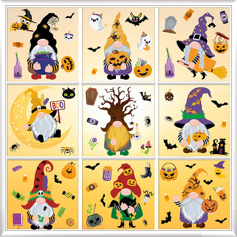 🎃✨ Latest Halloween Window Stickers – Static-Cling Glass Decals with Pumpkins, Bats, Ghosts & Gnomes – Double-Sided Party Decorations Kawaii Stickers