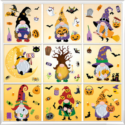 🎃✨ Latest Halloween Window Stickers – Static-Cling Glass Decals with Pumpkins, Bats, Ghosts & Gnomes – Double-Sided Party Decorations Kawaii Stickers