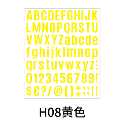 Black Letter Stickers 1inch Combinable Water Bottle Letter Stickers Letter-Yellow 19.3x22.9cm Kawaii Stickers