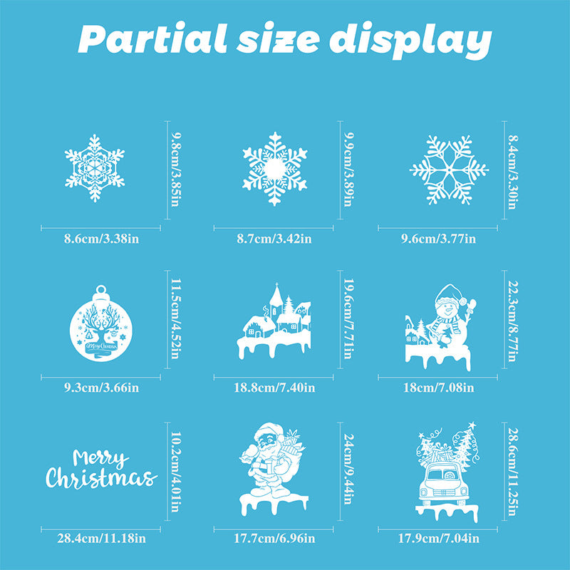 Snowflake Window Stickers ❄️ Christmas Reindeer & Santa Static Cling Stickers for Windows | Large Snowflake Stickers Window Decor Kawaii Stickers