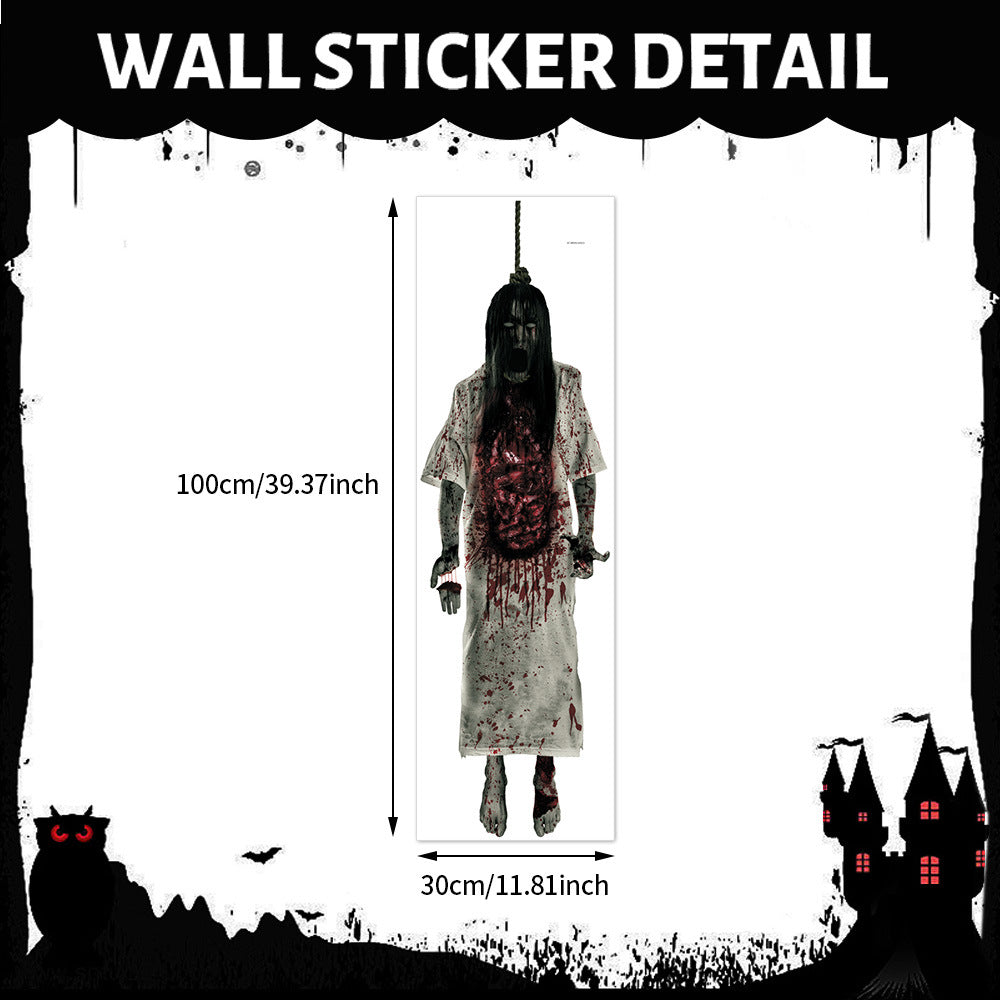 🎃 Halloween Stickers Ghost Witch Silhouette Party PVC Self-Adhesive Wall Decals 👻 Ghost Stickers F*1set Kawaii Stickers