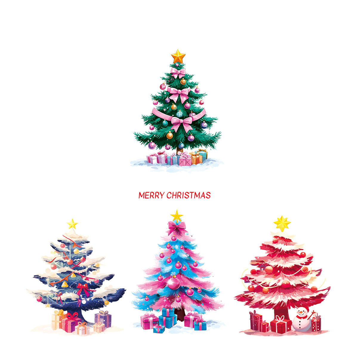 🎄 Christmas Stickers – Holiday Decorations with Christmas Tree, Snowman & Snowflake Window Clings 🎅 Kawaii Stickers