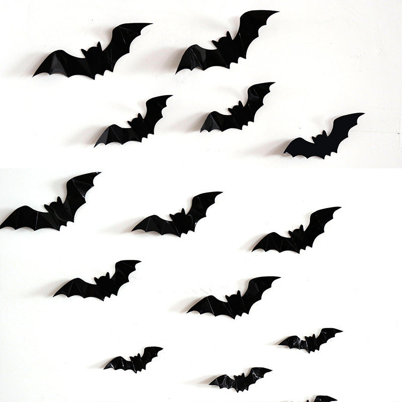 🎃 New 3D Black Bat Halloween Window Stickers – Spooky Wall & Glass Décor Kawaii Stickers