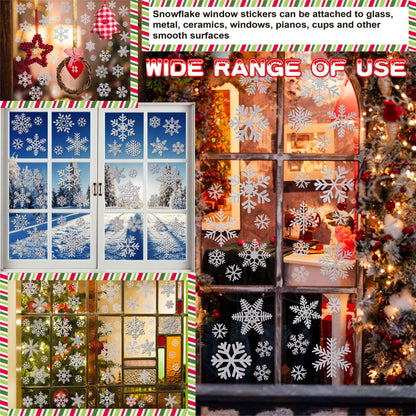 ✨ Glitter Snowflake Window Stickers – Gold & Silver Holiday Glass Decals 🎄 Kawaii Stickers