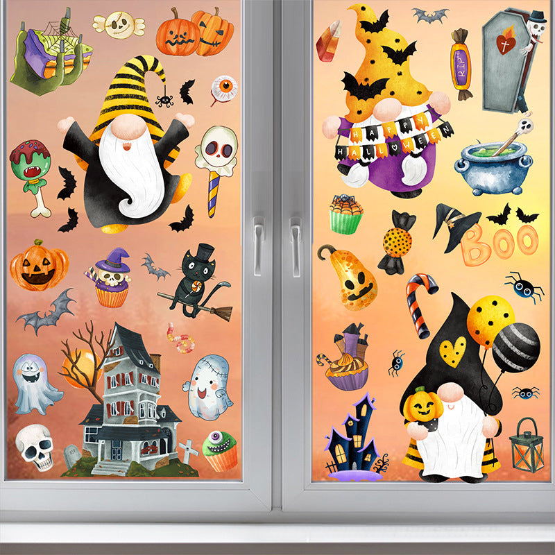 Spooktacular Halloween Window Stickers – Double-Sided Static Cling Décor for Glass Doors & Windows 👻🕷️ Kawaii Stickers