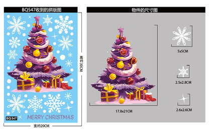 🎄 Christmas Stickers – Holiday Decorations with Christmas Tree, Snowman & Snowflake Window Clings 🎅 Kawaii Stickers