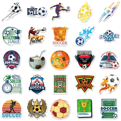 ⚽ 50PCS New Cartoon Football Stickers – Waterproof PVC Kawaii Collection 🏆✨ Kawaii Stickers