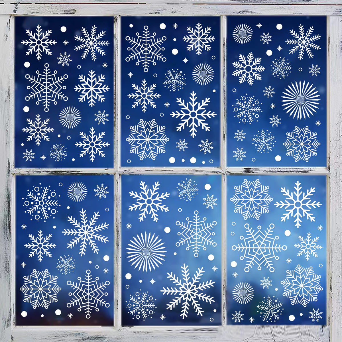 Snowflake Window Stickers ❄️ White Christmas Snowflakes for Glass Windows | Double-Sided Static Cling Snowflake Stickers Window Decor Kawaii Stickers