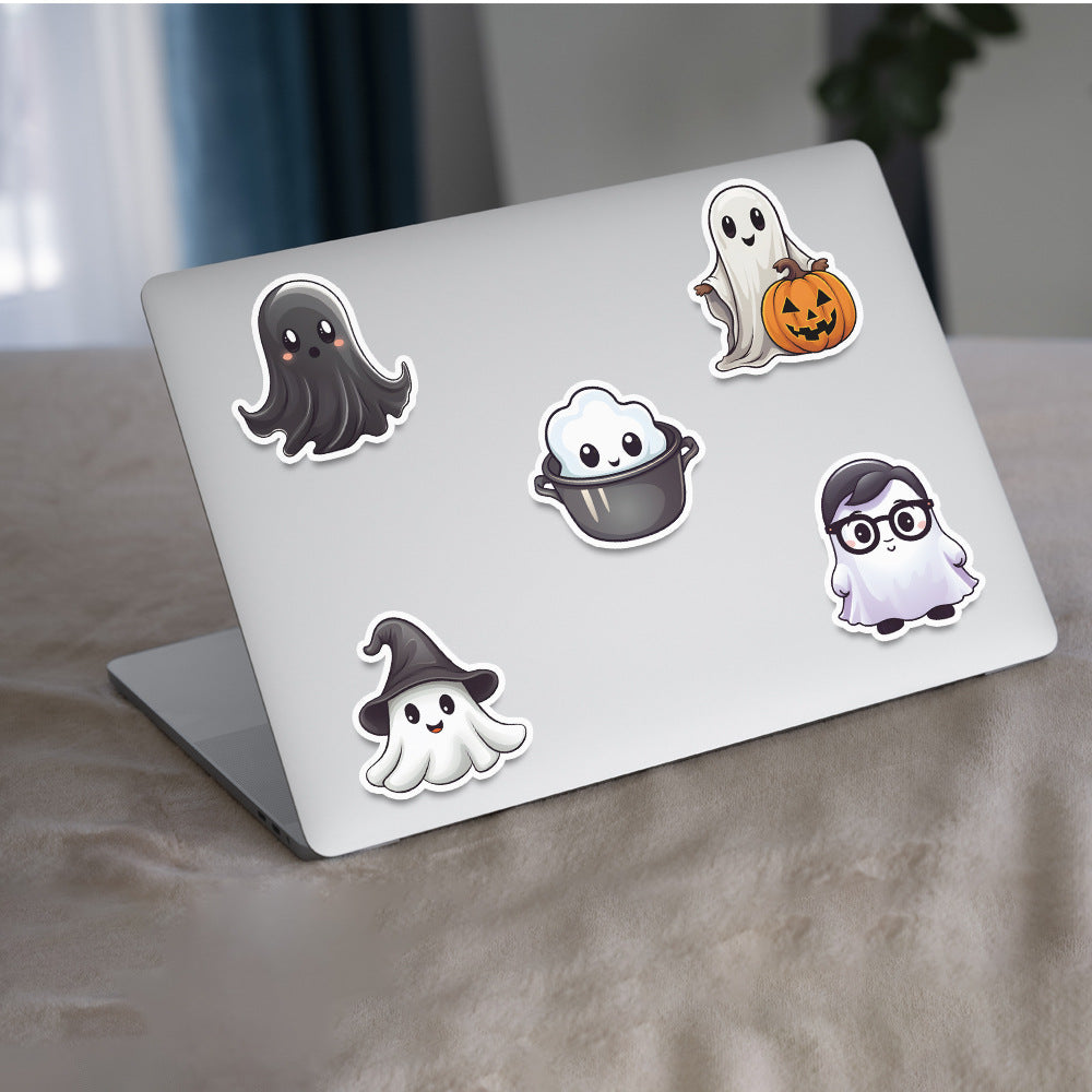 Halloween Stickers Set –Cute Ghost Designs for DIY Lovers (50pcs)