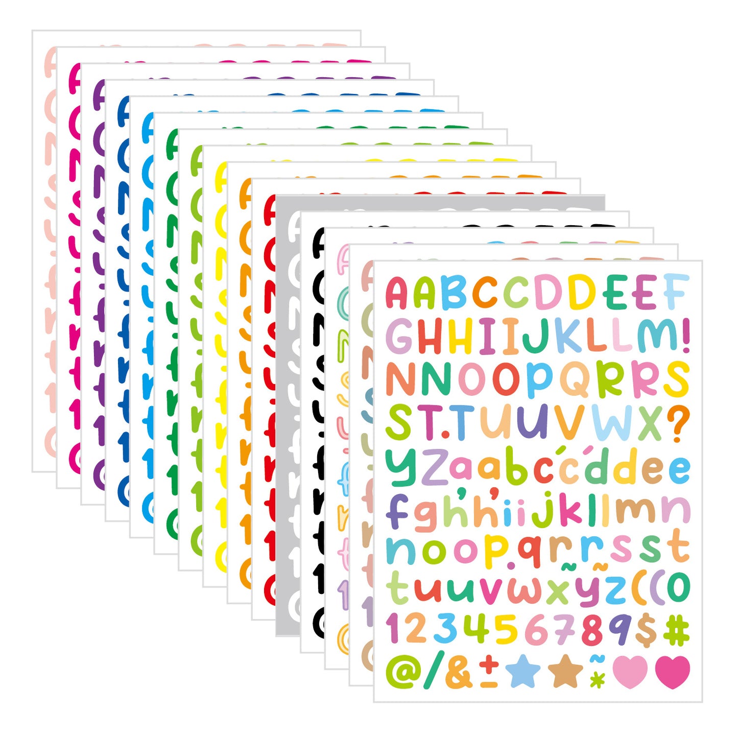 10PCS 0.5 Inch English Alphabet Stickers Small Size Decorative Scrapbook Letter Stickers Waterproof Stickers Kawaii Stickers