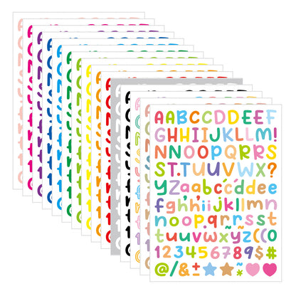 10PCS 0.5 Inch English Alphabet Stickers Small Size Decorative Scrapbook Letter Stickers Waterproof Stickers Kawaii Stickers