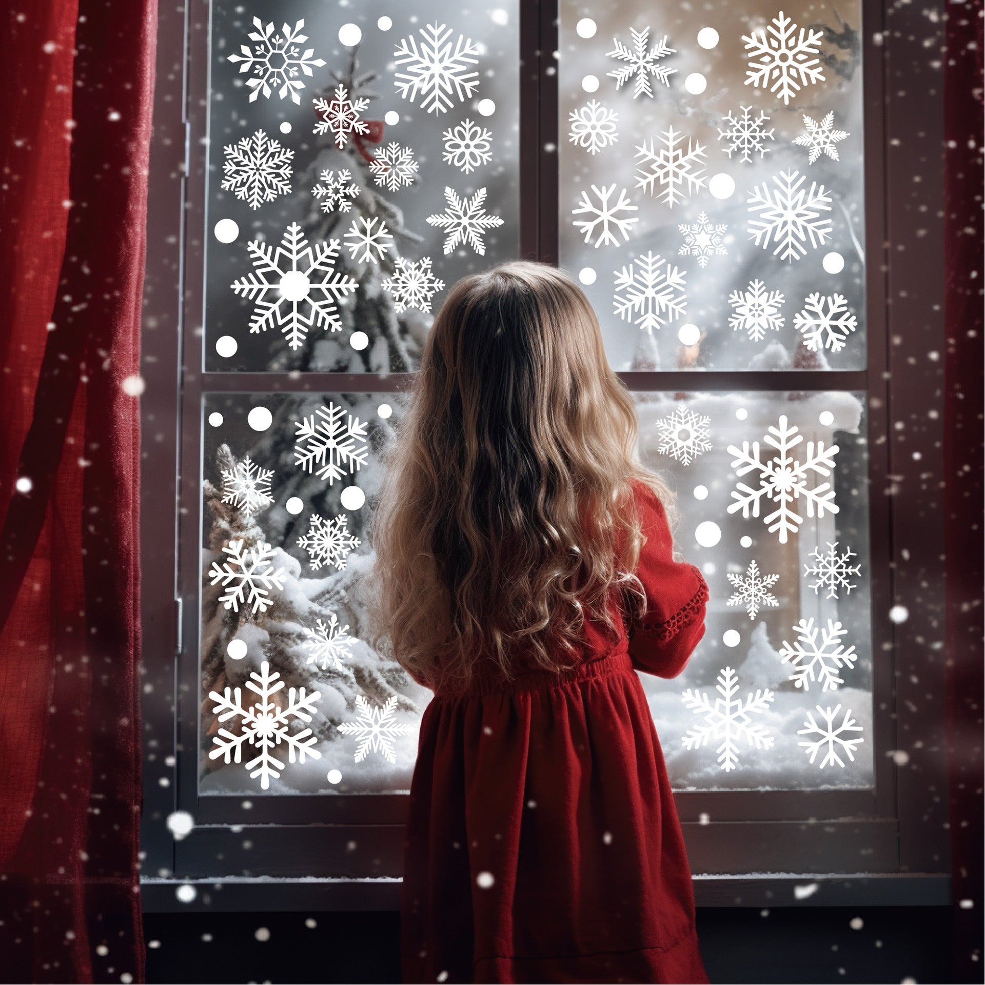 ❄️ Snowflake Window Stickers –8Pack White- Christmas Holiday Glass Décor 🎅✨ Kawaii Stickers