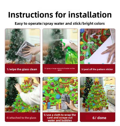 Christmas Tree Stickers – Reusable Static PVC Decal