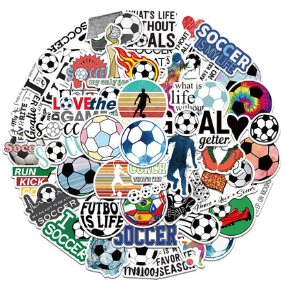 Football Stickers – 50Pcs Sport Designs – High-Definition Waterproof PVC – For Water Bottles, Laptops, Skateboards, Suitcases, Phones – Kawaii Stickers Kawaii Stickers