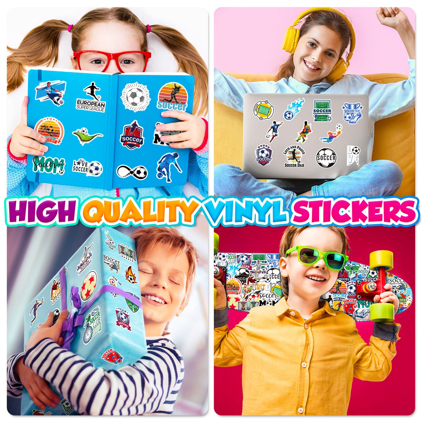 🌟 50PCS Green Soccer Stickers – Kids Football Decals Waterproof Laptop, Water Bottle & iPhone Stickers 2025 ⚽🎨 Kawaii Stickers