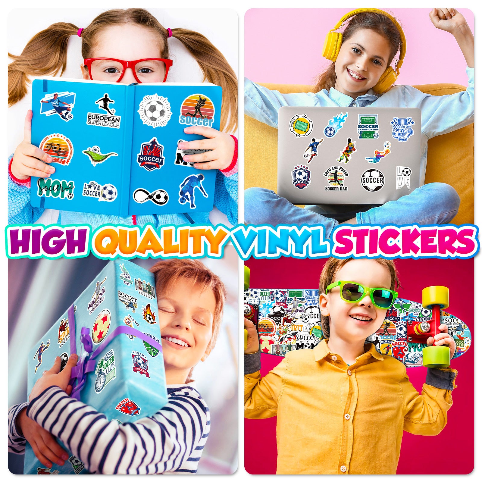🌟 50PCS Green Soccer Stickers – Kids Football Decals Waterproof Laptop, Water Bottle & iPhone Stickers 2025 ⚽🎨 Kawaii Stickers