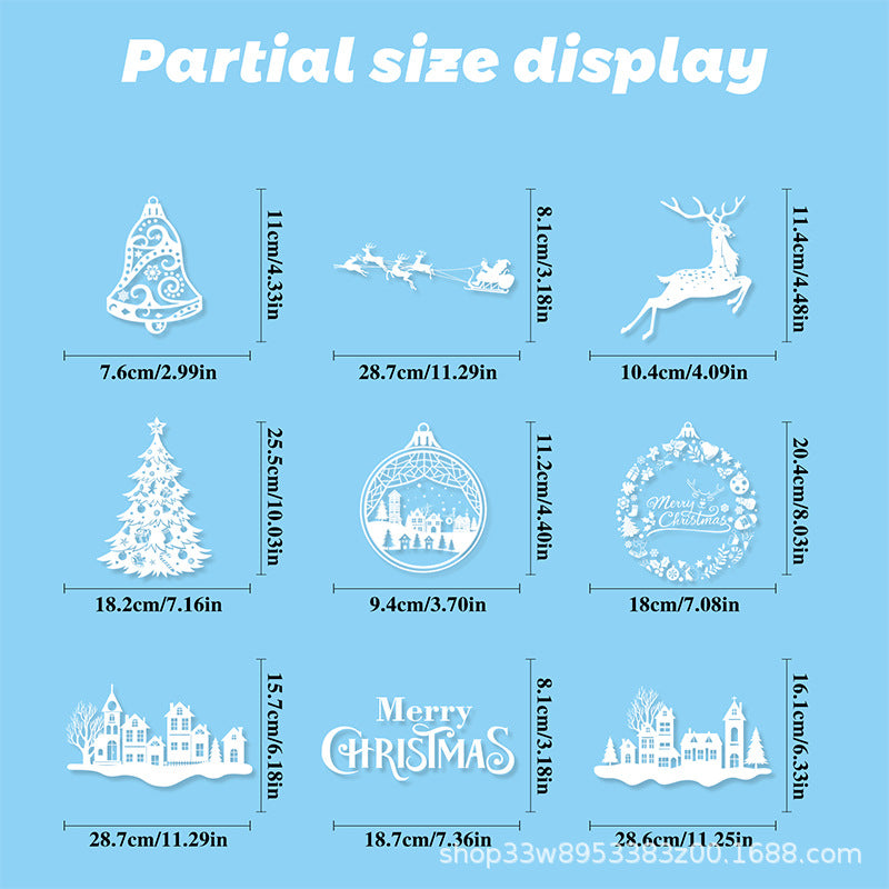 🎄 White & Blue Snowflake Window Stickers – Static Cling Christmas Window Decals for Holiday Decor 🎄 Kawaii Stickers