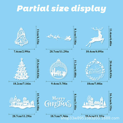🎄 White & Blue Snowflake Window Stickers – Static Cling Christmas Window Decals for Holiday Decor 🎄 Kawaii Stickers