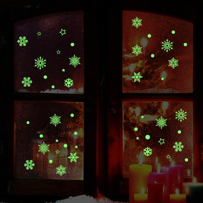 🌟 Christmas Glow-in-the-Dark Snowflake Window Stickers – Kids Room & Dorm Décor 🎅✨ Kawaii Stickers