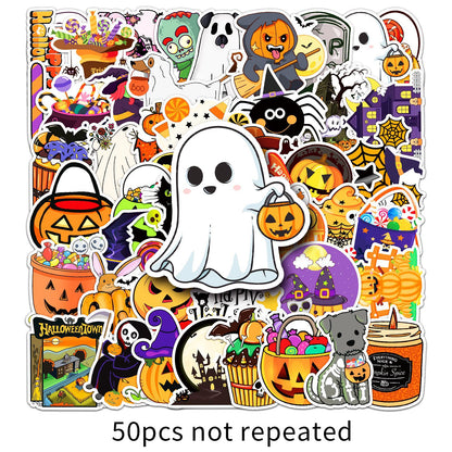 🎃 Halloween Stickers – 50PCS Waterproof Cartoon Graffiti Set for Kids & Adults 👻✨ Halloween Stickers-910 Kawaii Stickers