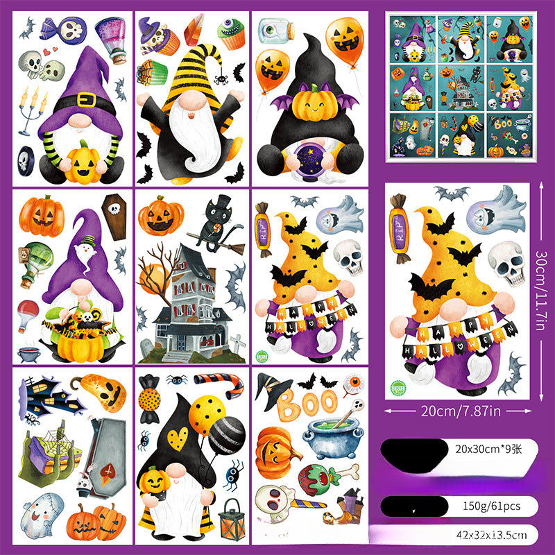 Spooktacular Halloween Window Stickers – Double-Sided Static Cling Décor for Glass Doors & Windows 👻🕷️ Kawaii Stickers