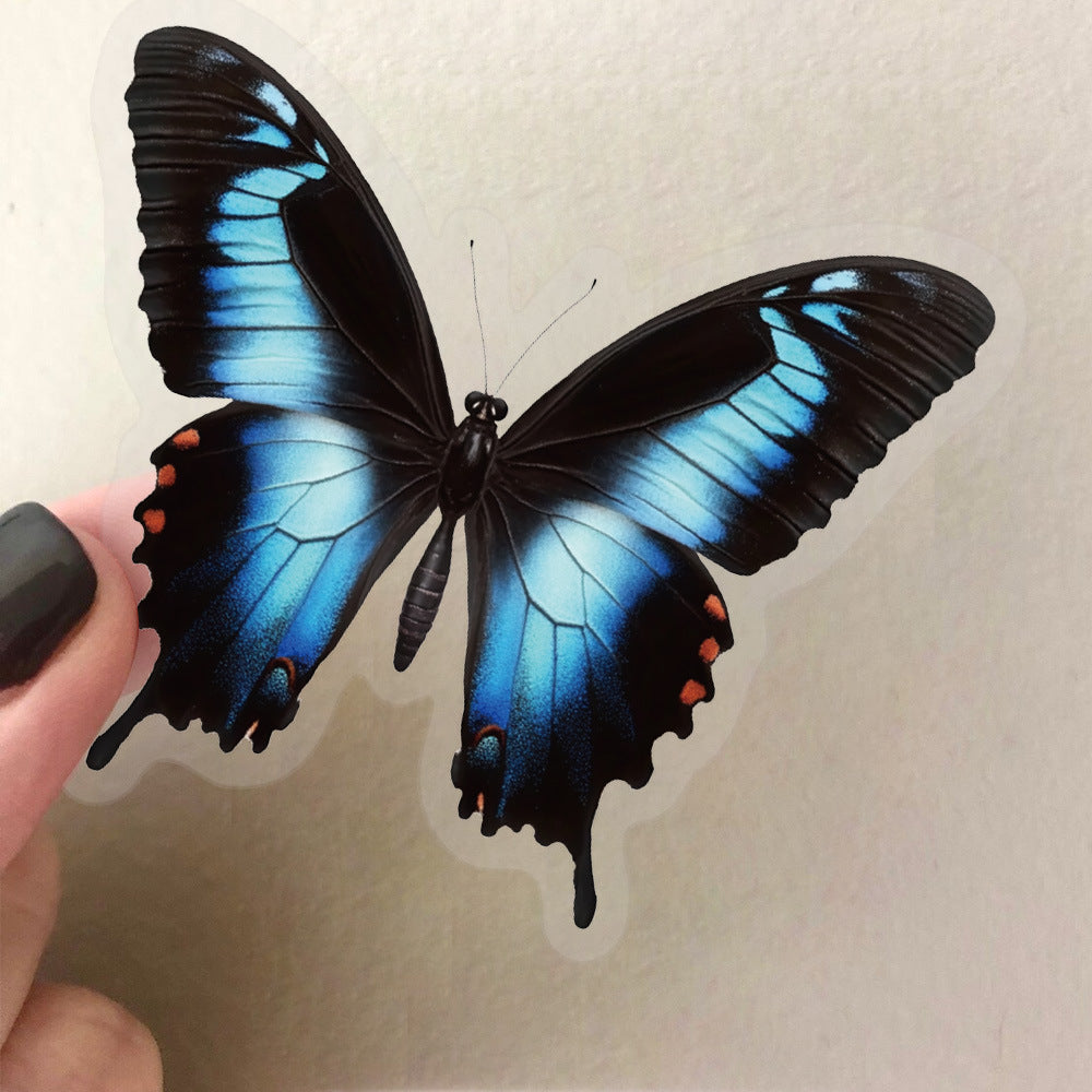 🦋🌈 50pcs Colorful Transparent Butterfly Stickers | Waterproof PET Stickers for Journals, Notebooks, Cups ☕, Guitars & DIY Crafts 🎨✨ Kawaii Stickers