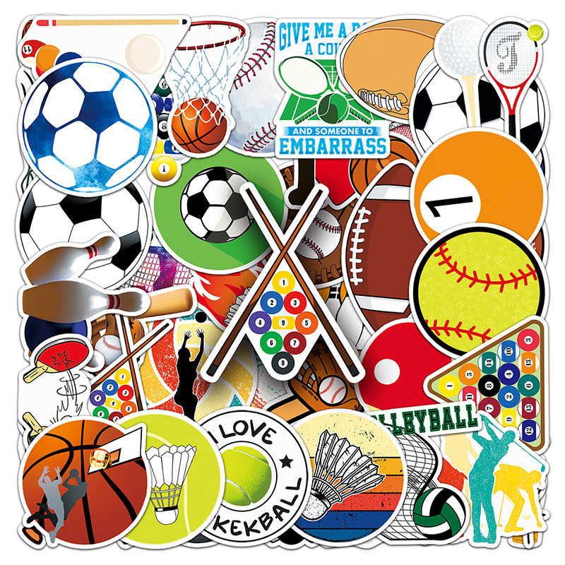 Football Stickers – 50Pcs Sport Designs – High-Definition Waterproof PVC – For Water Bottles, Laptops, Skateboards, Suitcases, Phones – Kawaii Stickers Kawaii Stickers